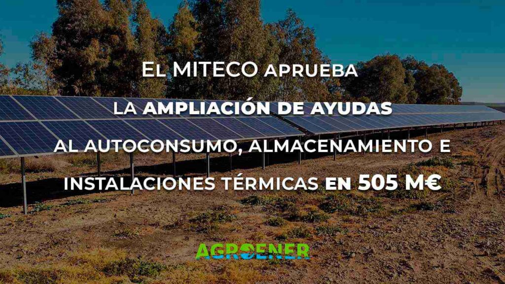 El MITECO aprueba la ampliación de ayudas al autoconsumo, almacenamiento e instalaciones térmicas en 505 M€